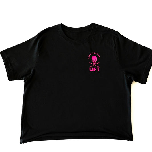 Black Deadlift Cropped Women's T-Shirt