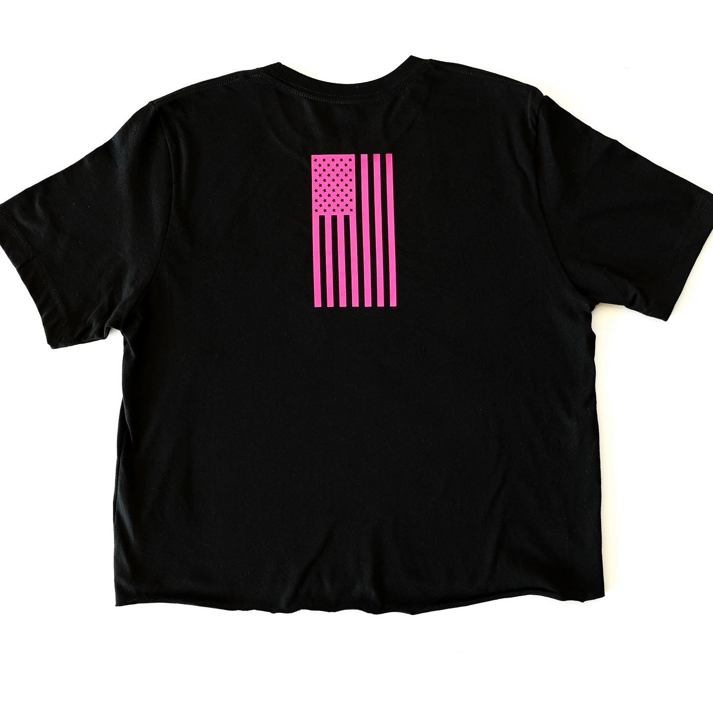 Black Pink Cropped Women's T-Shirt