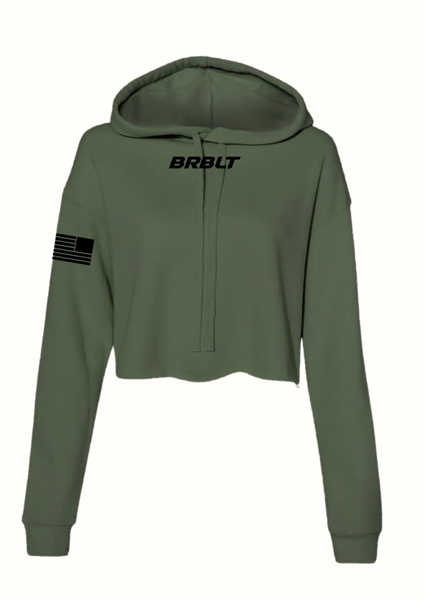 Crop hoodie - Military Green